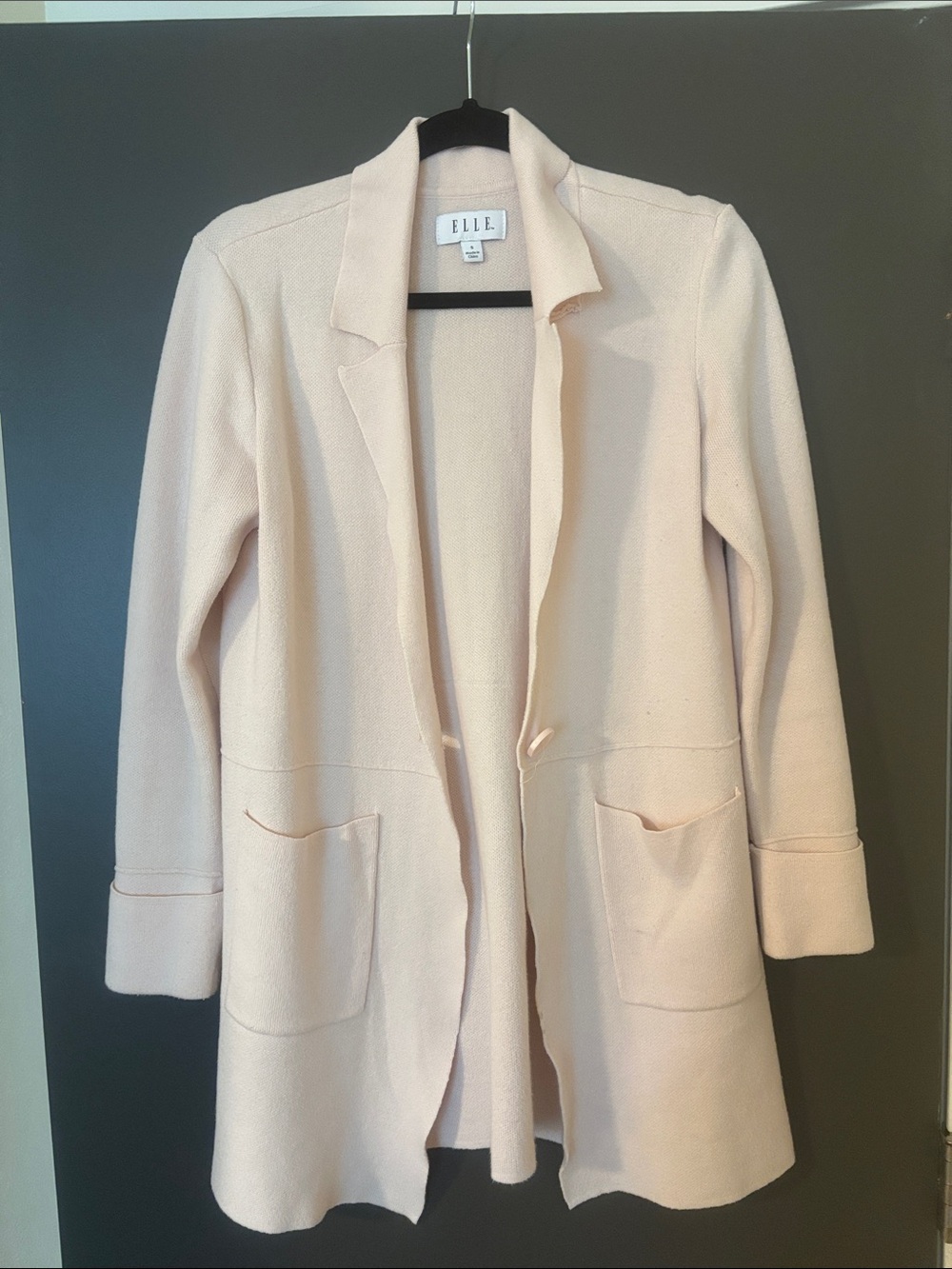 ELLE Light Blush Open-Front Blazer Coatigan